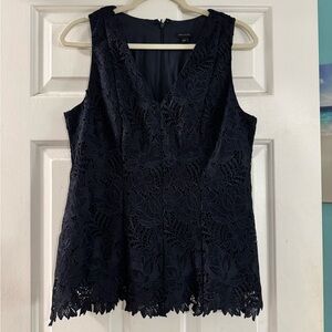 Ann Taylor Midnight Blue Lace Blouse